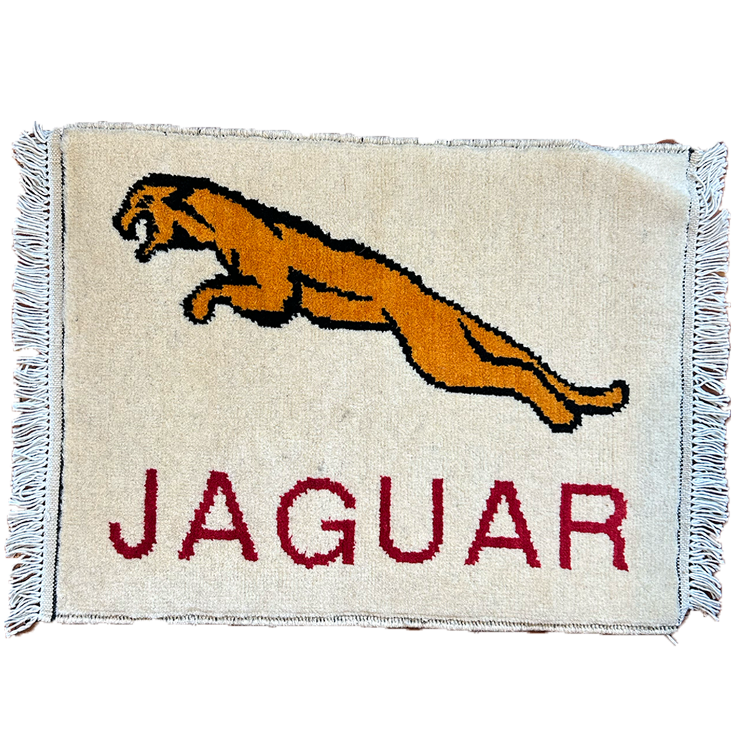 Jaguar Rug - Cream with Red